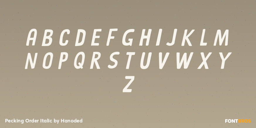 Pecking Order Italic Font Poster #2
