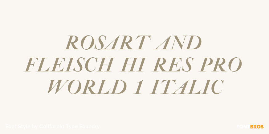 Rosart and Fleisch Hi Res Pro World 1 Italic Font Poster #1