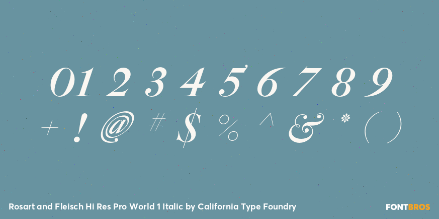 Rosart and Fleisch Hi Res Pro World 1 Italic Font Poster #1