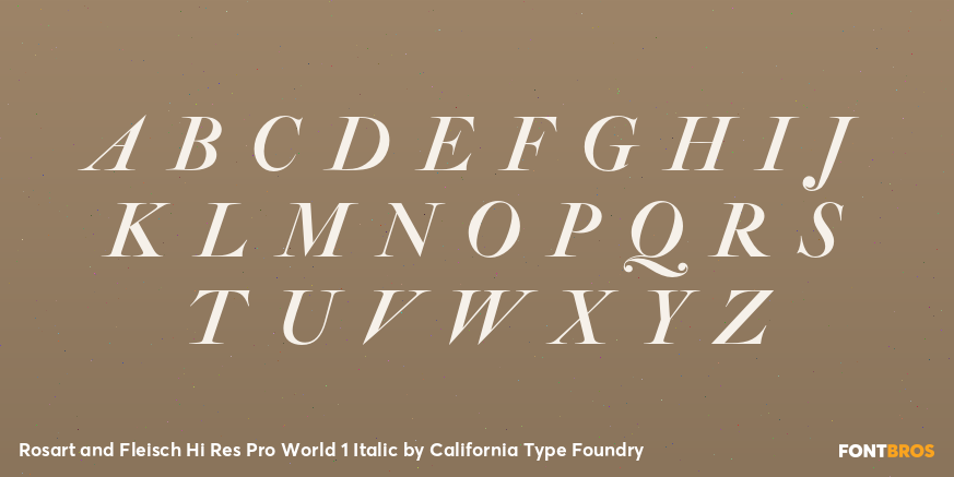 Rosart and Fleisch Hi Res Pro World 1 Italic Font Poster #1