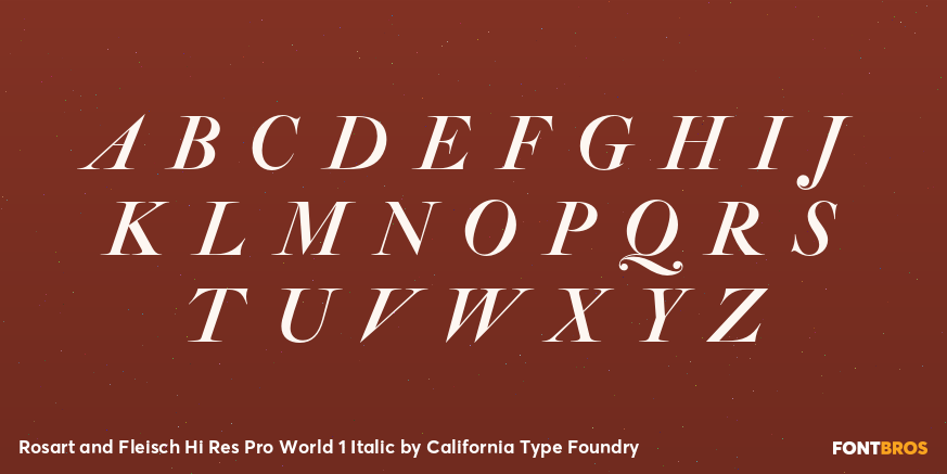 Rosart and Fleisch Hi Res Pro World 1 Italic Font Poster #1