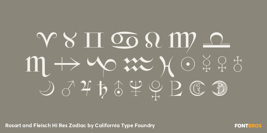 Rosart and Fleisch Hi Res Zodiac Font Poster #2