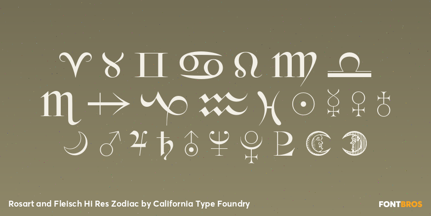Rosart and Fleisch Hi Res Zodiac Font Poster #1