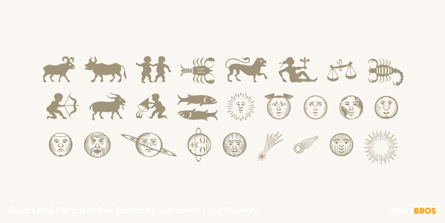 Rosart and Fleisch Hi Res Zodiac Font Poster #1
