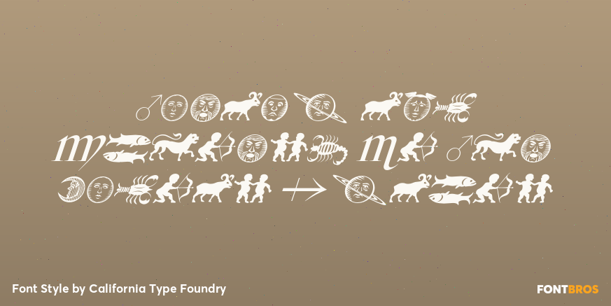 Rosart and Fleisch Hi Res Zodiac Italic Poster