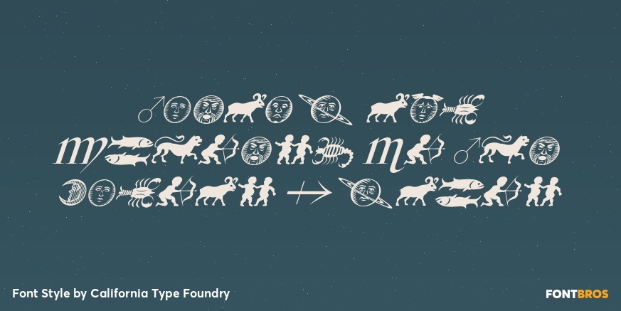 Rosart and Fleisch Hi Res Zodiac Italic Poster