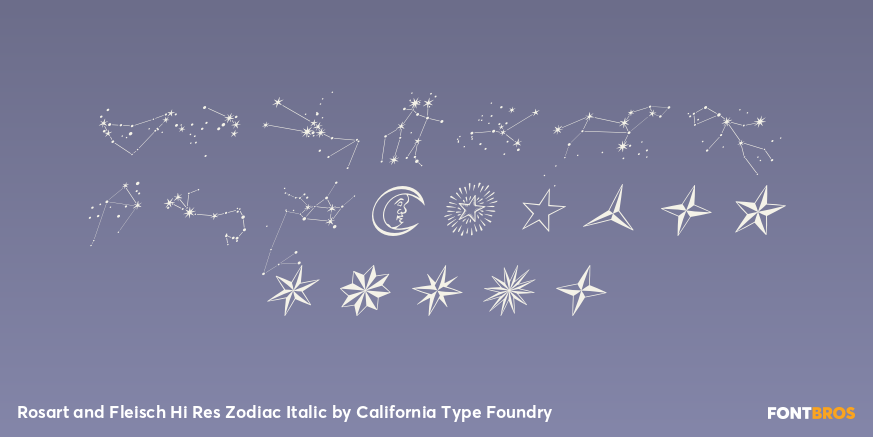 Rosart and Fleisch Hi Res Zodiac Italic Font Poster #1
