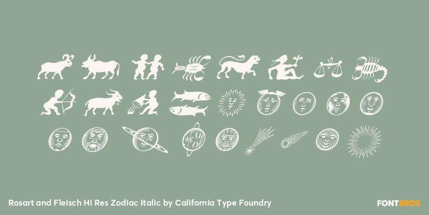 Rosart and Fleisch Hi Res Zodiac Italic Font Poster #3
