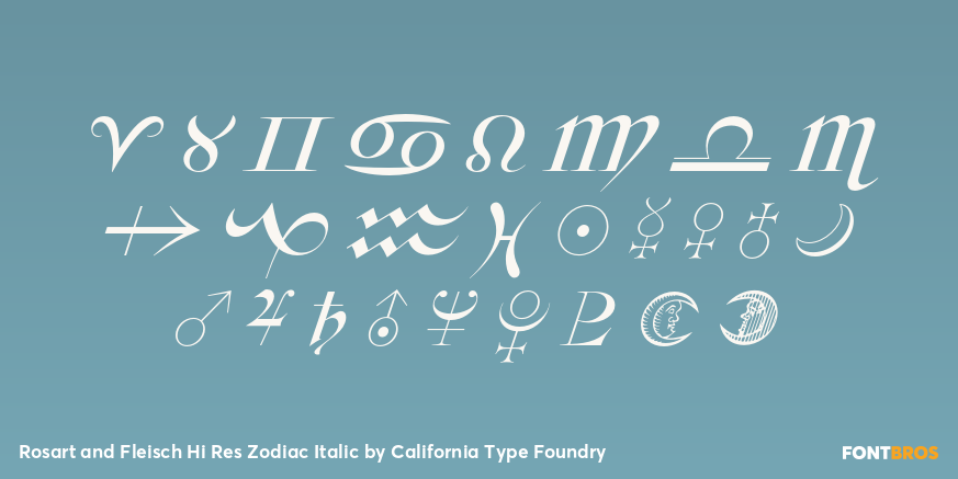 Rosart and Fleisch Hi Res Zodiac Italic Font Poster #1