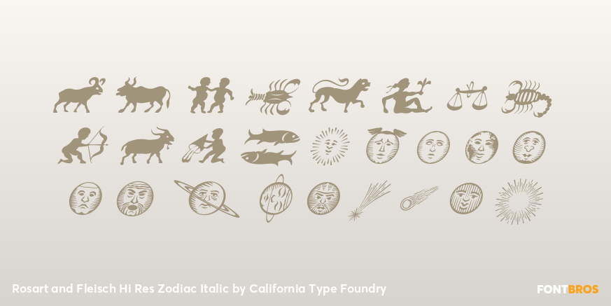 Rosart and Fleisch Hi Res Zodiac Italic Font Poster #1