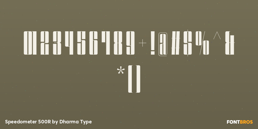Speedometer 500R Font Poster #4