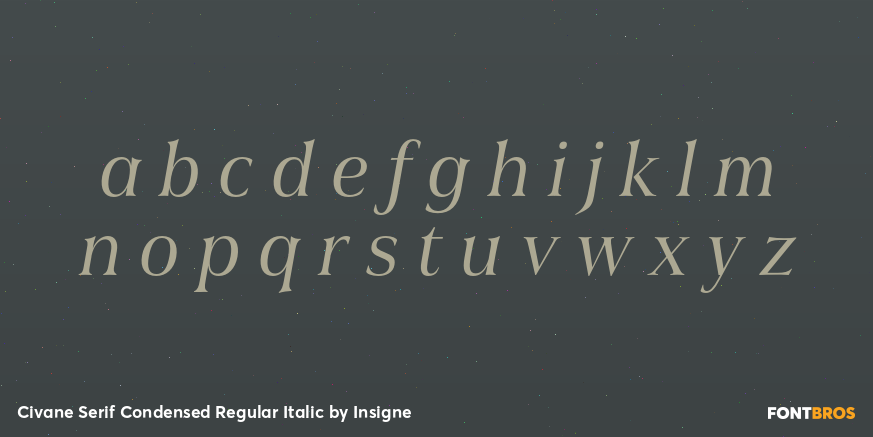 Civane Serif Condensed Regular Italic Font Poster #1