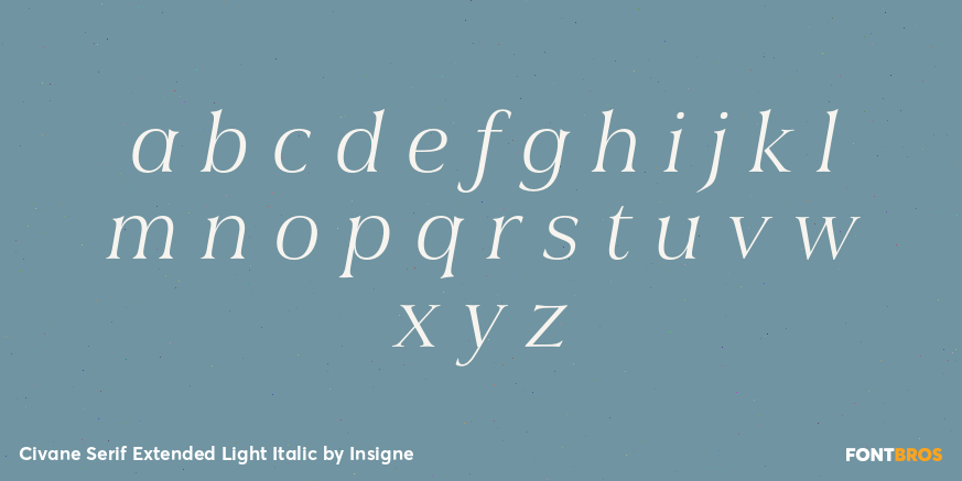Civane Serif Extended Light Italic Font Poster #1