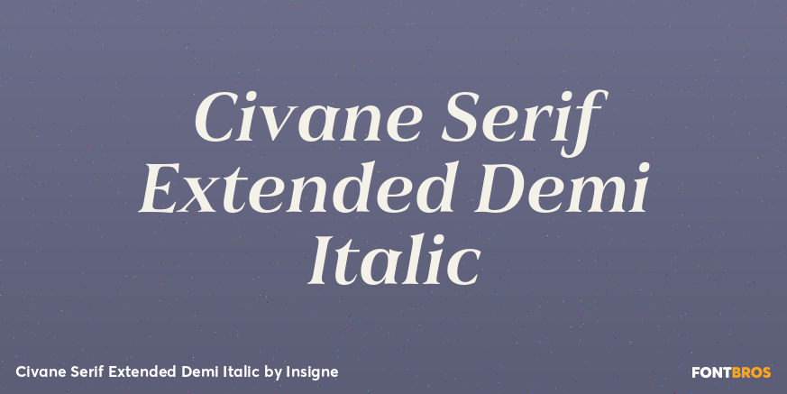 Civane Serif Extended Demi Italic Font Poster #1