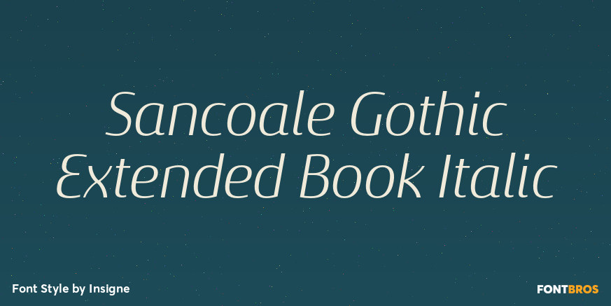 Sancoale Gothic Extended Book Italic Font Poster #1
