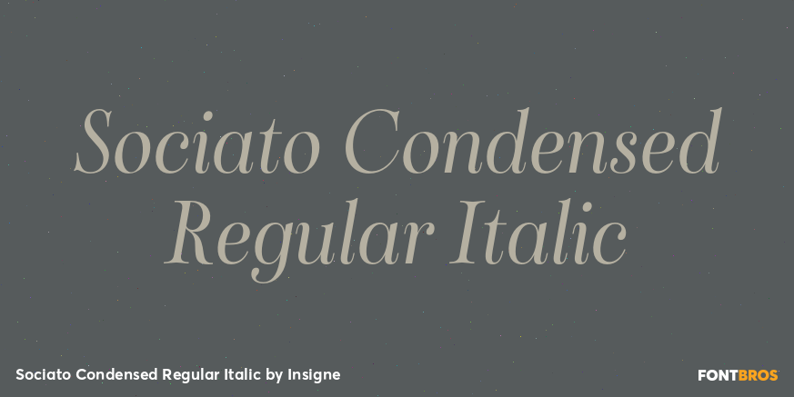 Sociato Condensed Regular Italic Font Poster #1