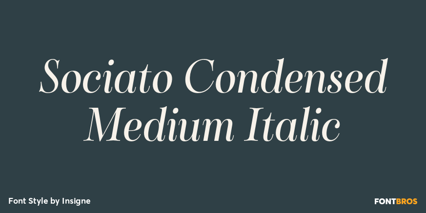 Sociato Condensed Medium Italic Font Poster #1