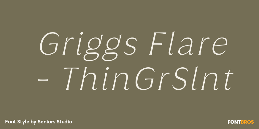 Griggs Flare - ThinGrSlnt Font Poster #1
