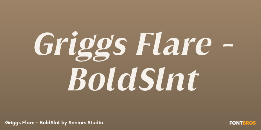 Griggs Flare - BoldSlnt Font Poster #1