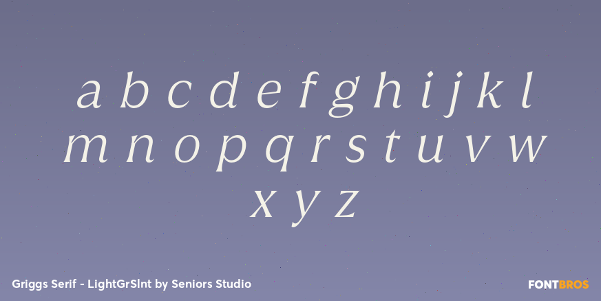 Griggs Serif - LightGrSlnt Font Poster #3