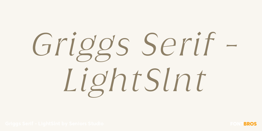 Griggs Serif - LightSlnt Font Poster #1