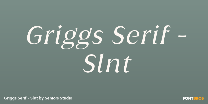 Griggs Serif - Slnt Font Poster #1