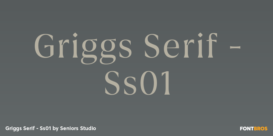 Griggs Serif - Ss01 Font Poster #1