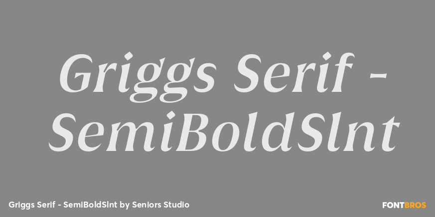 Griggs Serif - SemiBoldSlnt Font Poster #1