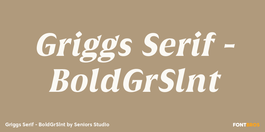 Griggs Serif - BoldGrSlnt Font Poster #1