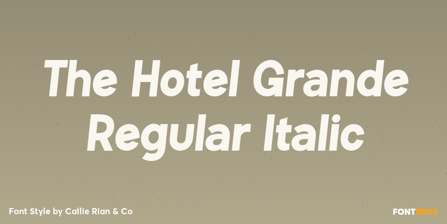 The Hotel Grande Regular Italic Poster
