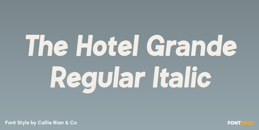 The Hotel Grande Regular Italic Poster