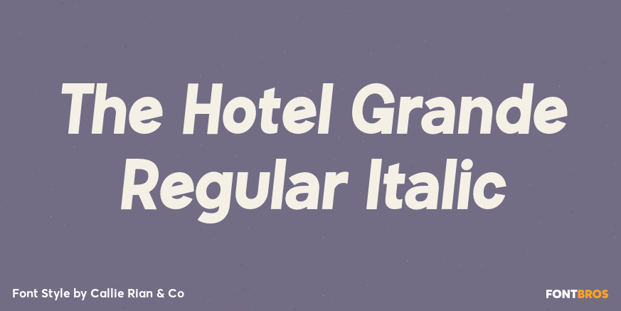 The Hotel Grande Regular Italic Poster