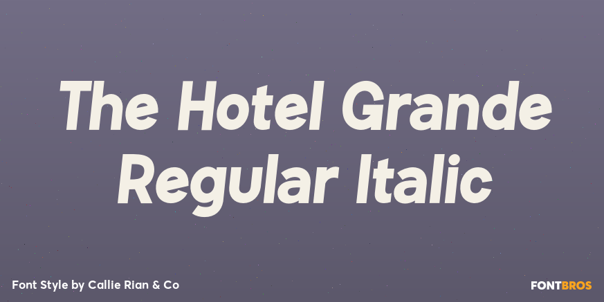 The Hotel Grande Regular Italic Poster