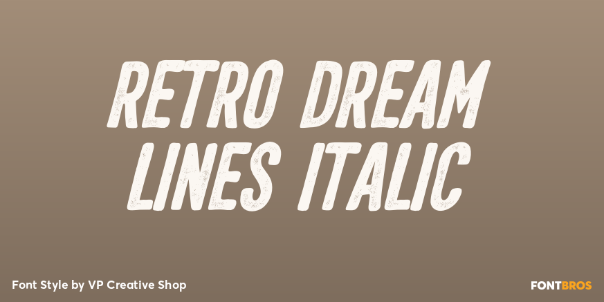 Retro Dream Lines Italic Poster
