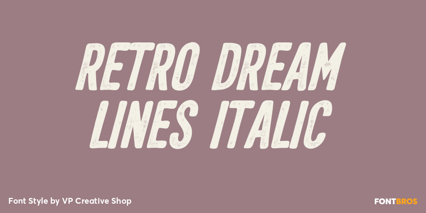 Retro Dream Lines Italic Poster