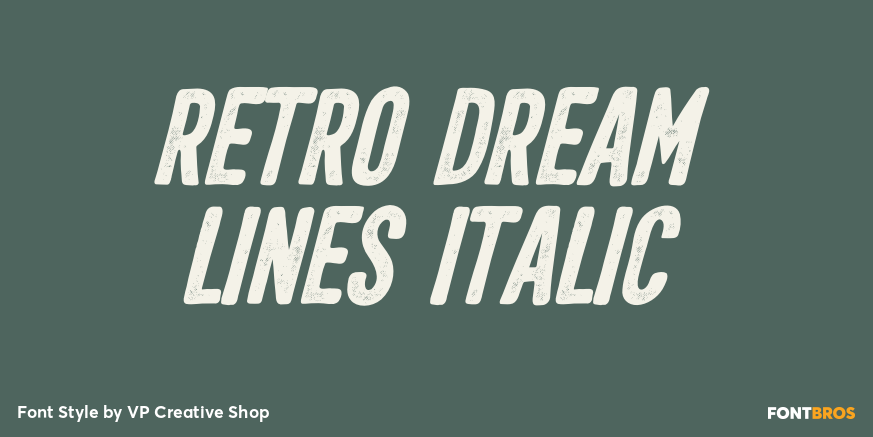Retro Dream Lines Italic Poster