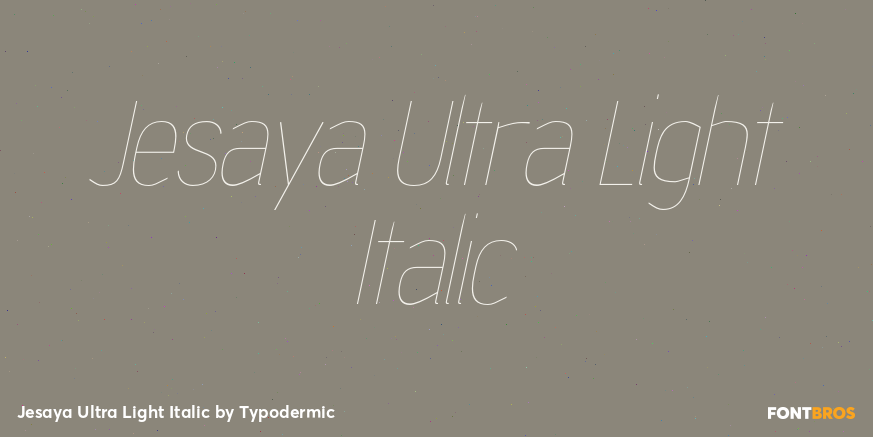 Jesaya Ultra Light Italic Font Poster #1