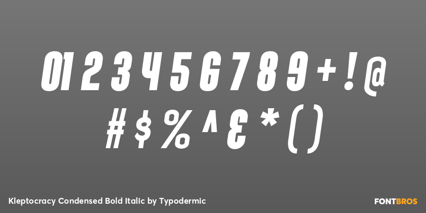 Kleptocracy Condensed Bold Italic Font Poster #1