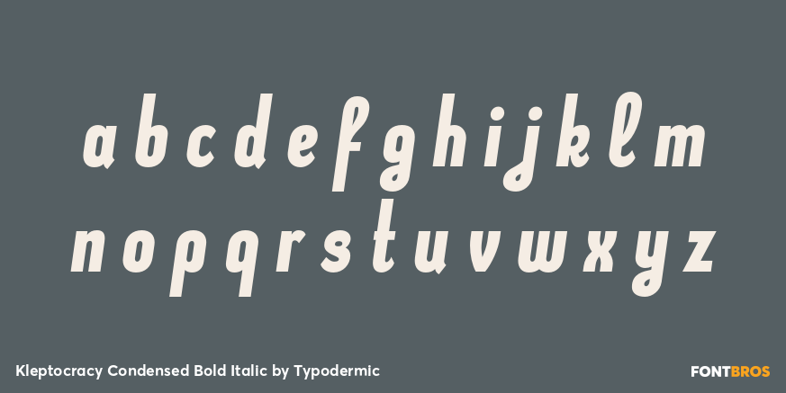 Kleptocracy Condensed Bold Italic Font Poster #1