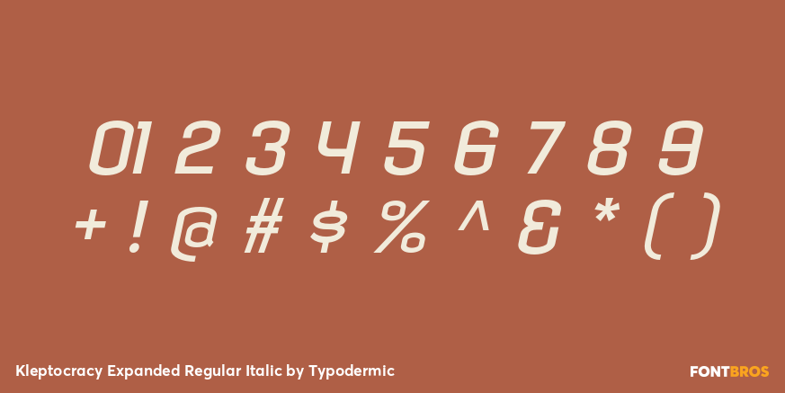 Kleptocracy Expanded Regular Italic Font Poster #4