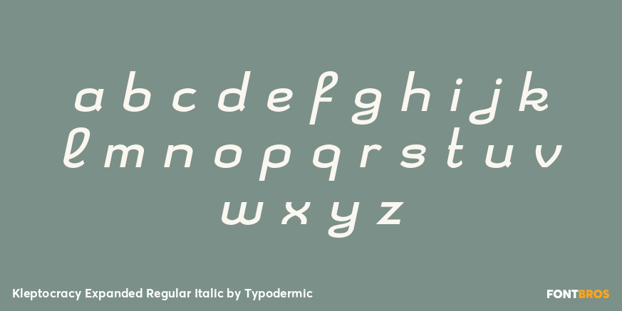 Kleptocracy Expanded Regular Italic Font Poster #1