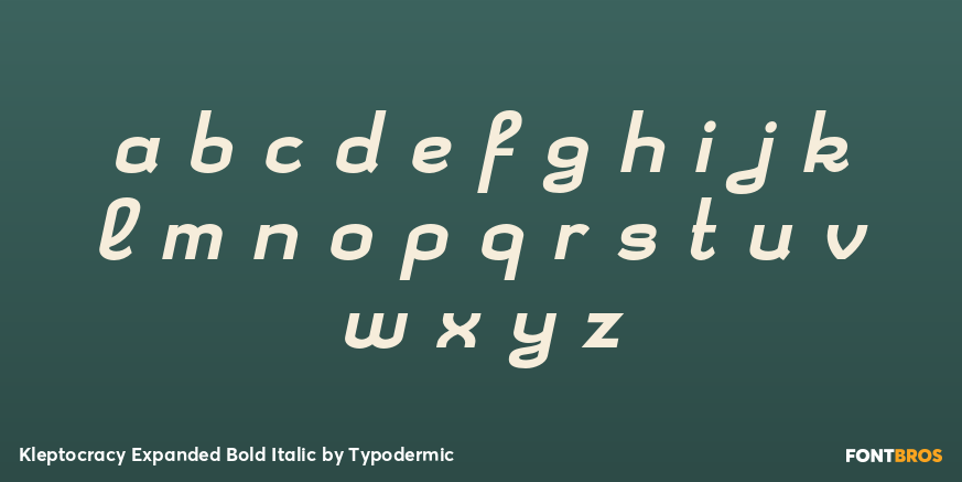 Kleptocracy Expanded Bold Italic Font Poster #3