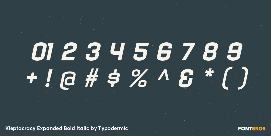 Kleptocracy Expanded Bold Italic Font Poster #4