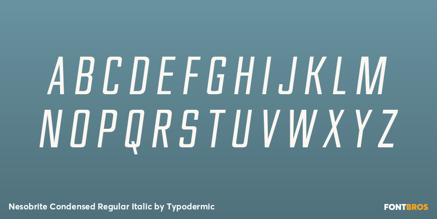 Nesobrite Condensed Regular Italic Font Poster #2