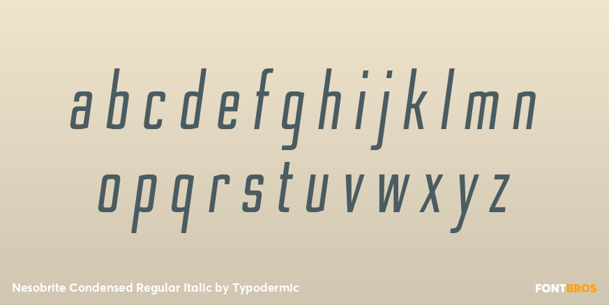 Nesobrite Condensed Regular Italic Font Poster #3