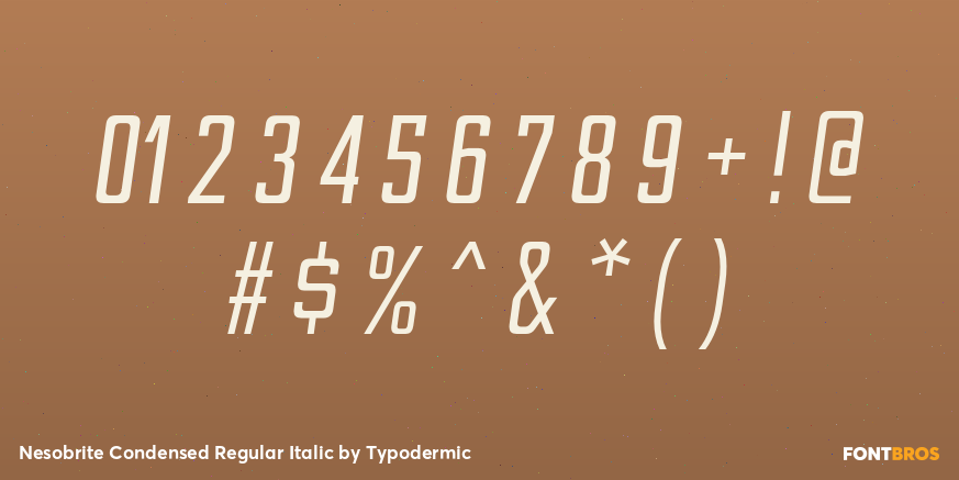Nesobrite Condensed Regular Italic Font Poster #4