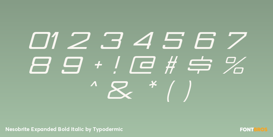 Nesobrite Expanded Bold Italic Font Poster #1