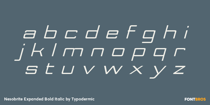 Nesobrite Expanded Bold Italic Font Poster #3