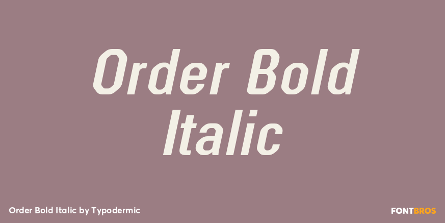 Order Bold Italic Font Poster #1