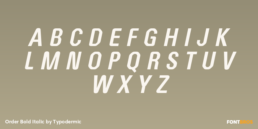 Order Bold Italic Font Poster #2